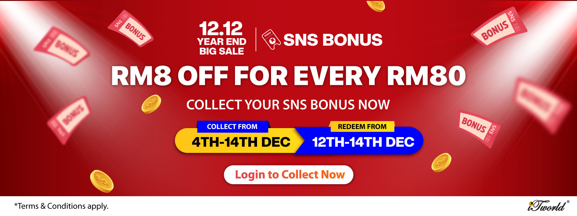 Collect SNS Bonus and save more on 12.12 Year End Big Sale