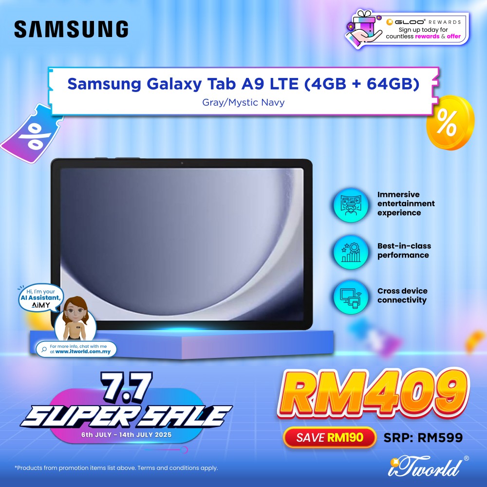 Samsung Galaxy Tab A9 LTE (4GB + 64GB) Dark Blue (SM-X115NDBAXME)