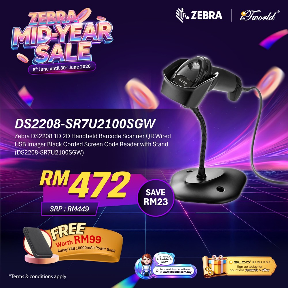 Zebra DS2208 1D 2D Handheld Barcode Scanner QR Wired USB Imager Black Corded Screen Code Reader with Stand (DS2208-SR7U2100SGW)