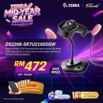 Zebra DS2208 1D 2D Handheld Barcode Scanner QR Wired USB Imager Black Corded Screen Code Reader with Stand (DS2208-SR7U2100SGW)