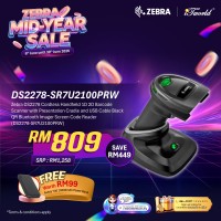 Zebra DS2278 Cordless Handheld 1D 2D Barcode Scanner with Presentation Cradle and USB Cable Black QR Bluetooth Imager Screen Code Reader (DS2278-SR7U2100PRW)