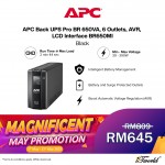 APC Back UPS Pro BR 650VA, 6 Outlets, AVR, LCD Interface BR650MI - Black