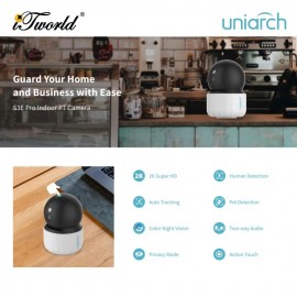 Uniarch S3E Pro 3MP WiFi PT CCTV Camera 360 ° Auto Tracking Dual Light Night Vision