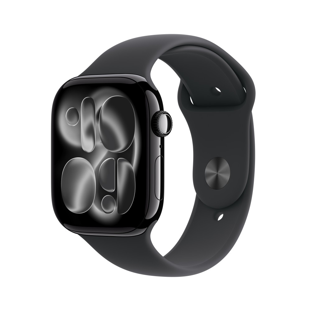 Apple Watch Series 11  GPS + Cellular 46mm  Jet Black Aluminium Case with Black Sport Band - S/M MFC24X/A