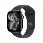 Apple Watch Series 11  GPS + Cellular 46mm  Jet Black Aluminium Case with Black Sport Band - S/M MFC24X/A