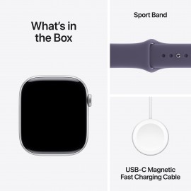 Apple Watch Series 11  GPS  46mm  Silver Aluminium Case with Purple Fog Sport Band - S/M MEV94X/A