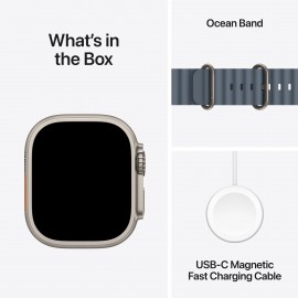 Apple Watch Ultra 3  GPS + Cellular  49mm  Natural Titanium Case with Anchor Blue Ocean Band MEWH4X/A