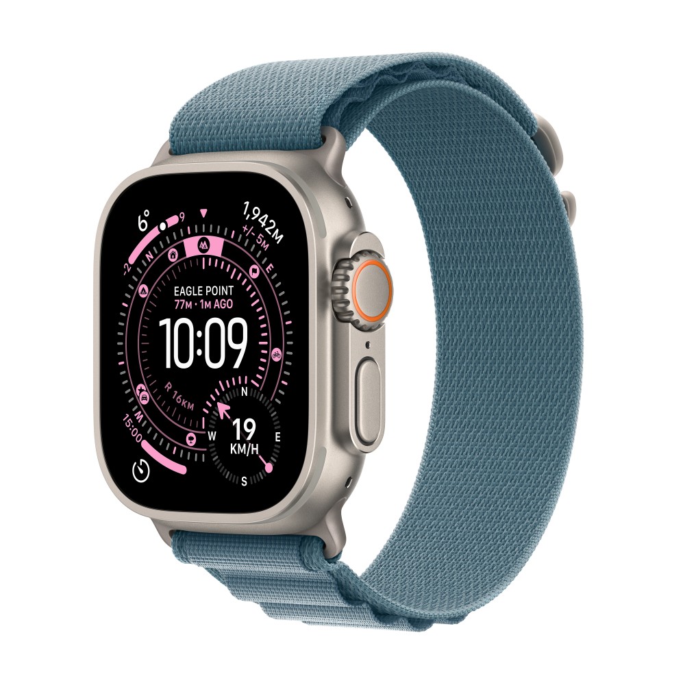Apple Watch Ultra 3  GPS + Cellular  49mm  Natural Titanium Case with Light Blue Alpine Loop - Large MEWP4X/A