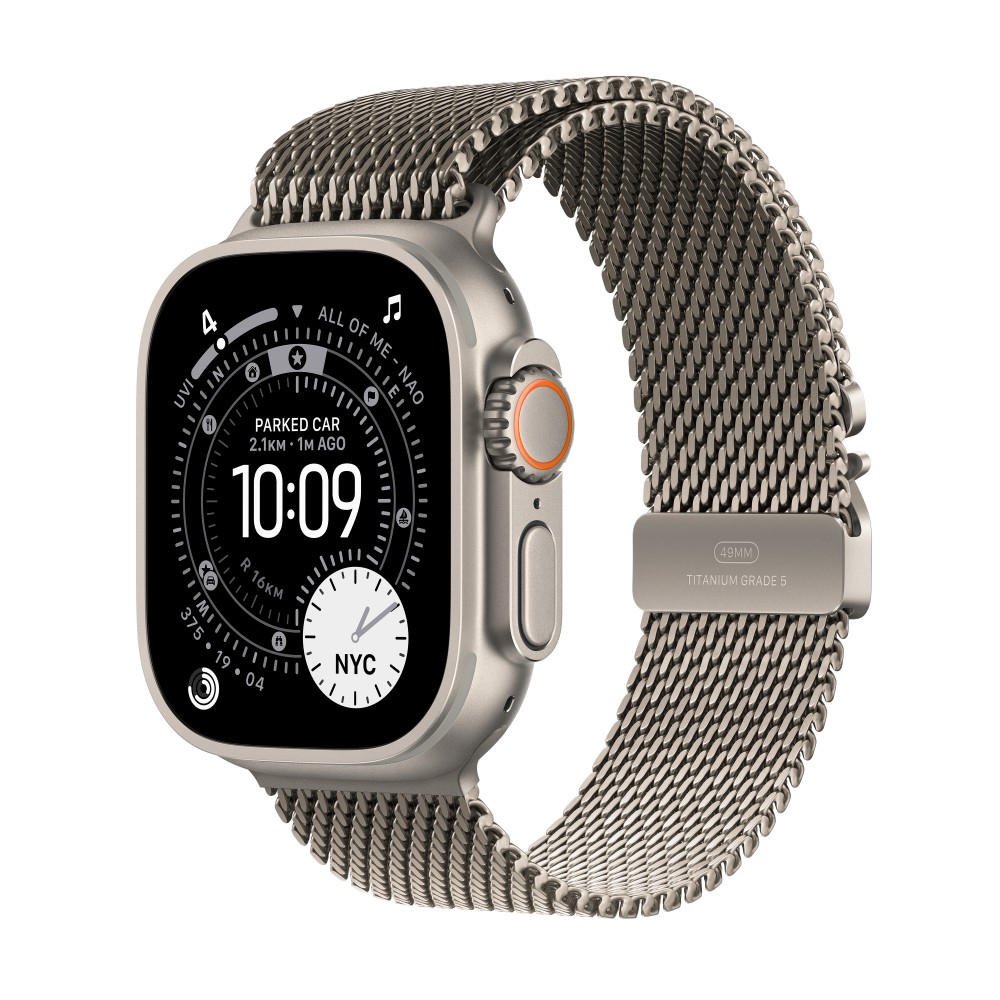 Apple Watch Ultra 3  GPS + Cellular  49mm  Natural Titanium Case with Natural Titanium Milanese Loop - Large MF0E4X/A