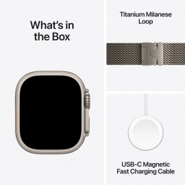 Apple Watch Ultra 3  GPS + Cellular  49mm  Natural Titanium Case with Natural Titanium Milanese Loop - Large MF0E4X/A