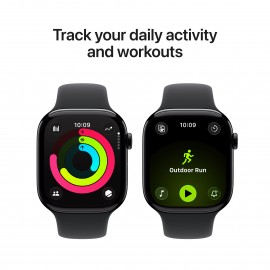Apple Watch Series 11  GPS + Cellular 46mm  Jet Black Aluminium Case with Black Sport Band - S/M MFC24X/A