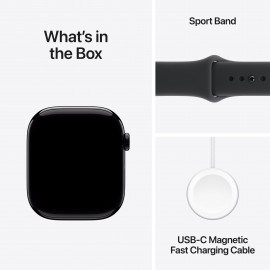 Apple Watch Series 11  GPS + Cellular 46mm  Jet Black Aluminium Case with Black Sport Band - S/M MFC24X/A