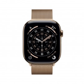 Apple Watch Series 11  GPS + Cellular 46mm  Gold Titanium Case with Gold Milanese Loop - S/M MFD74X/A