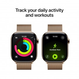Apple Watch Series 11  GPS + Cellular 46mm  Gold Titanium Case with Gold Milanese Loop - S/M MFD74X/A