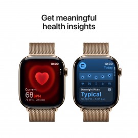 Apple Watch Series 11  GPS + Cellular 46mm  Gold Titanium Case with Gold Milanese Loop - S/M MFD74X/A