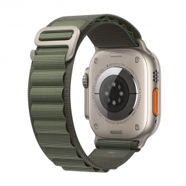 Apple Watch Ultra GPS + Cellular, 49mm Titanium Case with Green Alpine Loop -Medium