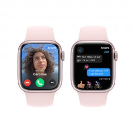 Apple Watch Series 9 GPS 41mm Pink Aluminium Case with Light Pink Sport Band - S/M