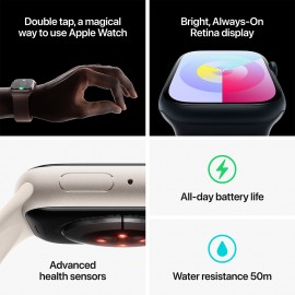 Apple Watch Series 9 GPS 41mm Pink Aluminium Case with Light Pink Sport Band - S/M