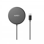 AUKEY Snap On 15W Qi-Compatible Fast Wireless Charging USB-C Wire Magsafe Compatible LC-A1 692041999 (Black)