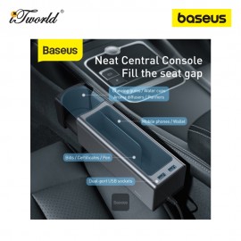 Baseus Deluxe Metal Armrest Console Organizer (Dual USB Power Supply) - Black 6953156223776