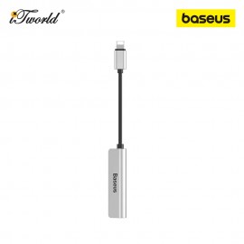 Baseus 3-in-1 iP Male to Dual iP & 3.5mm Female Adapter L52 - Silver 6953156288461