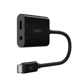 Belkin RockStar™ 3.5mm Audio + USB-C Charge Adapter 16CM CABLE NPA004btBK