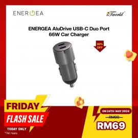 ENERGEA AluDrive USB-C Duo Port Aluminium 66W Car Charger 6957879424755