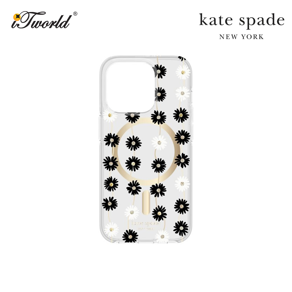 KATE SPADE New York Protective Hardshell for Magsafe iPhone 15 Pro 6.1" - Daisy Chain 840171733020