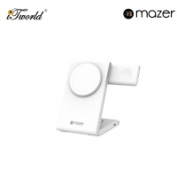 Mazer MagFold02/Qi2 Certified 20W Foldable 3in1 Wireless charger - White 8881304544795