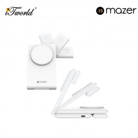 Mazer MagFold02/Qi2 Certified 20W Foldable 3in1 Wireless charger - White 8881304544795