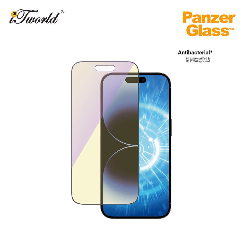 PanzerGlass iPhone 15 Pro 6.1" Ultra-Wide Fit Screen Protector, Anti-Reflective & Bluelight