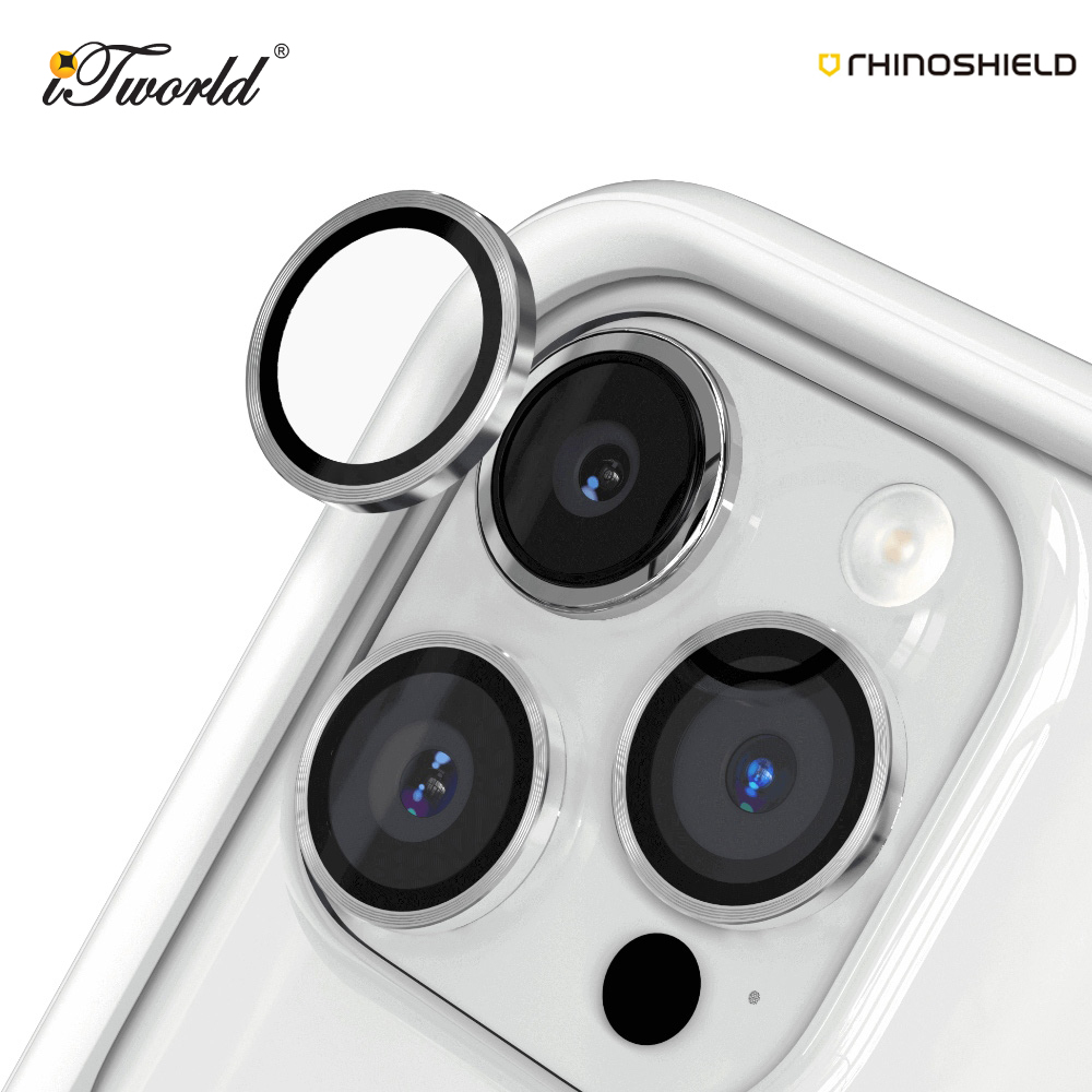 RhinoShield iPhone 15 Pro/15 Pro Max Tempered Glass Lens Protector - Silver 4711366129255