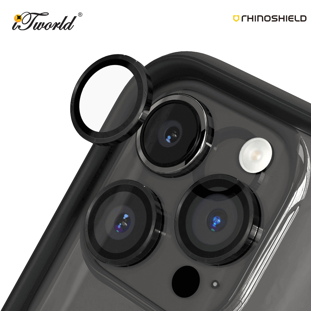 RhinoShield iPhone 15 Pro/15 Pro Max Tempered Glass Lens Protector - Black 4711366129262