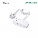 UGREEN DIGINEST POWER STRIP 2 AC OUTLETS + 30W 2A1C (WHITE) UG-CD280-50686