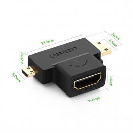 UGREEN Micro HDMI+Mini HDMI Male to HDMI Female Adapter-20144