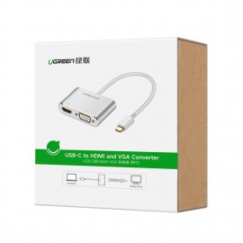 UGREEN USB-C to HDMI+VGA Converter Aluminum case Sliver-50317