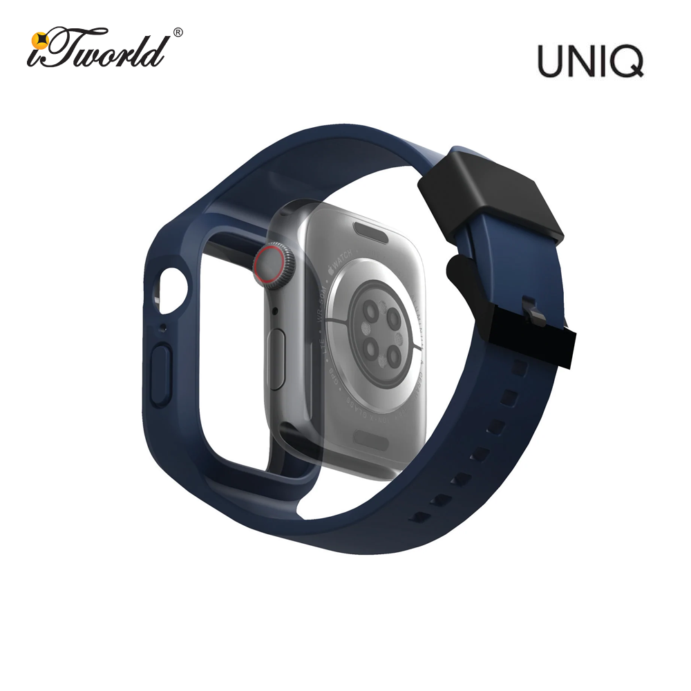 UNIQ MONOS 2-IN-1 Apple Watch Strap with Hybrid Case 45/44mm - Marine Blue 8886463680858