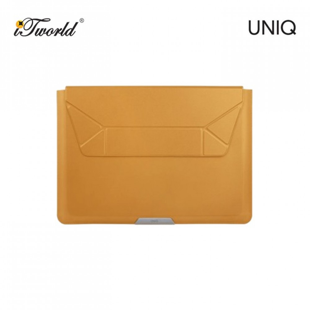 UNIQ Oslo Laptop Sleeve with Foldable Stand (Up to 14”) - Deep Mustard 8886463684597