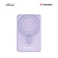 VERBATIM Charge 'n' Go 10,000mAh 5-in-1 Magnetic Wireless Charger with Stand (Type C x2) (PURPLE) 32270