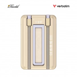 VERBATIM Charge 'n' Go 10,000mAh 5-in-1 Magnetic Wireless Charger with Stand (Type C x2) (GOLD) 32271