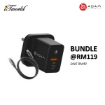 ADAM elements OMNIA X35A GaN 35W Dual Port Compact Wall Charger (Black) 840741114358