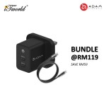 ADAM elements OMNIA X35C GaN 35W Dual USB-C Port Compact Wall Charger (Black) 840741114372
