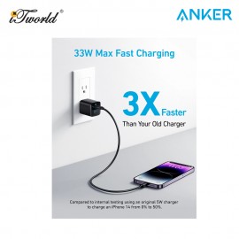 Anker 323 Wall Charger USB A+C (33W) - Black