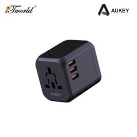 AUKEY Universal World Travel Adapter with 30W PD Port - Black PA-TA04 608119199044