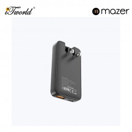 Mazer GaNPrestige Slim 65W GaN Wall Charger With Travel Pins (2 Ports) – Black 8881304545037