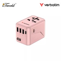 Verbatim UTA-08 45W Travel Adapter - Pink 023942301752
