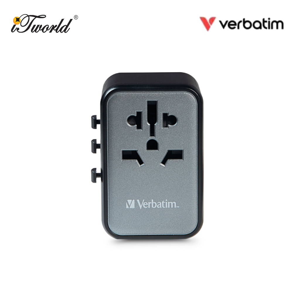 VERBATIM 5-Ports 45W Travel Adapter (UTA-08) With Free Pouch 023942321231 - Black
