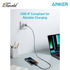 Anker 322 USB C to USB C Cable (6ft Braided) - White 