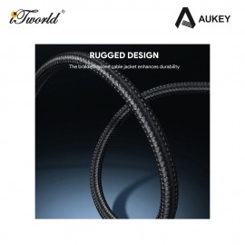 AUKEY Circlet CL Aramid Fiber Core USB C to Lightning Cable 1M CB-KCL1-BK 689323785179