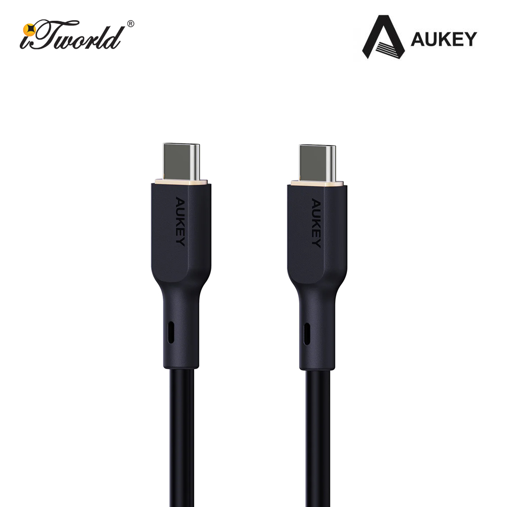 Aukey 1M 240W Silicon USB C to USB C cable Black 689323787265